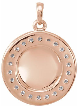 14K White Gold 1/5 CTW Natural Diamond Engravable 16-18