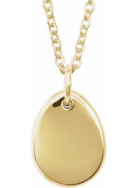 14K Yellow Gold Engravable .005 CT Natural Diamond 16-18