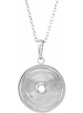 14K Rose Gold Natural Aquamarine & 1/4 CTW Natural Diamond Disc Pendant