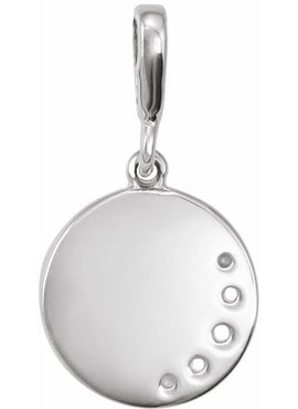 14K White Gold 1/10 CTW Natural Diamond Crescent Moon 16-18
