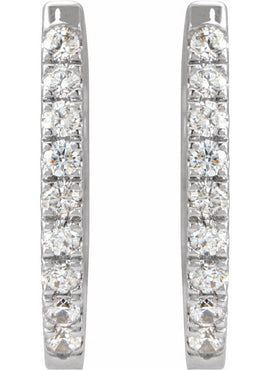 14K Yellow Gold 1/8 CTW Natural Diamond Hoop Earrings