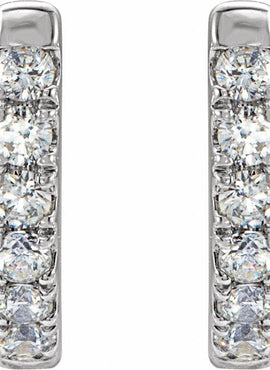 14K Yellow Gold 1/8 CTW Natural Diamond Hoop Earrings