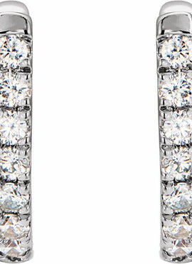 14K Yellow Gold 1/8 CTW Natural Diamond Hoop Earrings