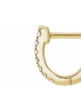 14K Yellow Gold 1/8 CTW Natural Diamond Hoop Earrings
