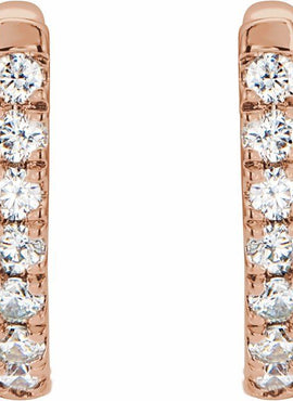 14K Yellow Gold 1/8 CTW Natural Diamond Hoop Earrings