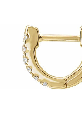 14K Yellow Gold 1/8 CTW Natural Diamond Hoop Earrings