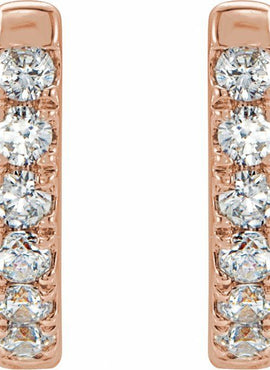 14K Yellow Gold 1/8 CTW Natural Diamond Hoop Earrings