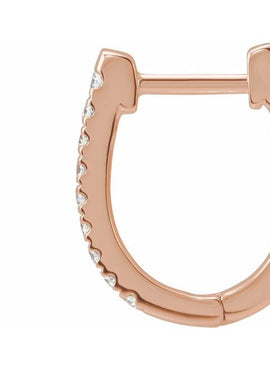 14K Yellow Gold 1/8 CTW Natural Diamond Hoop Earrings