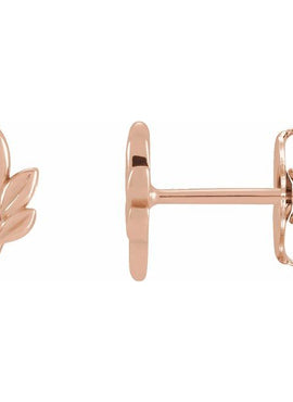 Sterling Silver Left Leaf Earring