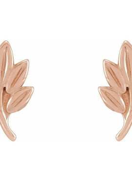 Sterling Silver Left Leaf Earring