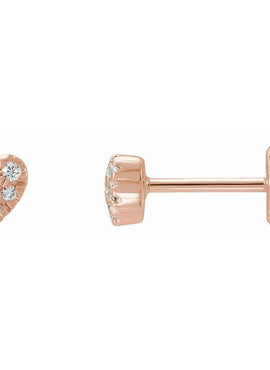 14K Yellow Gold 1/10 CTW Natural Diamond Heart Earrings