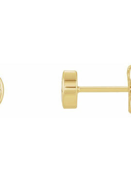 14K Yellow Gold 1/8 CTW Natural Diamond Solitaire Bezel-Set Earrings