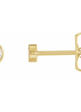 14K Yellow Gold 1/8 CTW Natural Diamond Solitaire Bezel-Set Earrings