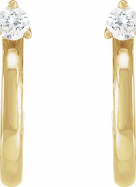 14K Yellow Gold 1/8 CTW Natural Diamond Hoop Earring