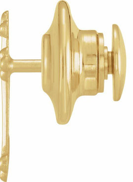 14K Yellow Gold Cross Lapel Pin