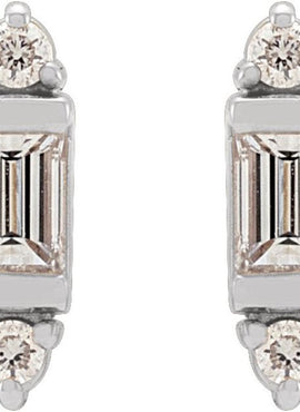Sterling Silver 1/10 CTW Natural Diamond Earrings