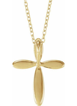14K White Gold 14.65x11.2 mm Cross Pendant