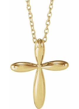 14K White Gold 14.65x11.2 mm Cross Pendant