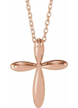 14K White Gold 14.65x11.2 mm Cross Pendant