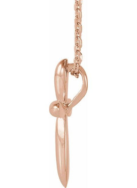 14K White Gold 14.65x11.2 mm Cross Pendant