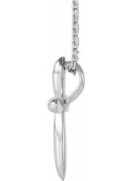 14K White Gold 14.65x11.2 mm Cross Pendant