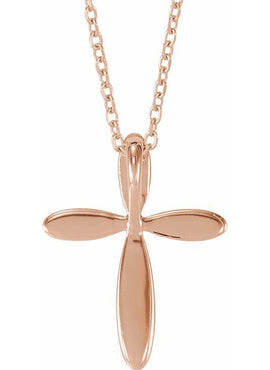 14K White Gold 14.65x11.2 mm Cross Pendant