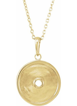 14K Rose Gold Natural Aquamarine & 1/4 CTW Natural Diamond Disc Pendant