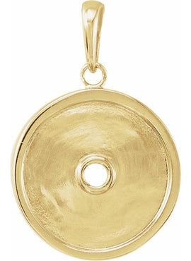 14K Rose Gold Natural Aquamarine & 1/4 CTW Natural Diamond Disc Pendant