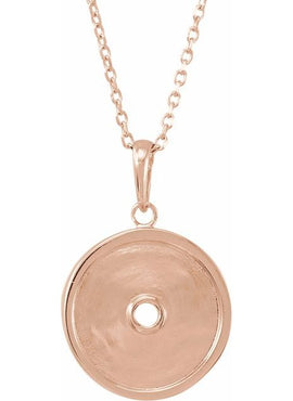 14K Rose Gold Natural Aquamarine & 1/4 CTW Natural Diamond Disc Pendant