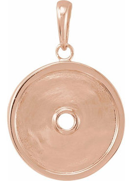 14K Rose Gold Natural Aquamarine & 1/4 CTW Natural Diamond Disc Pendant