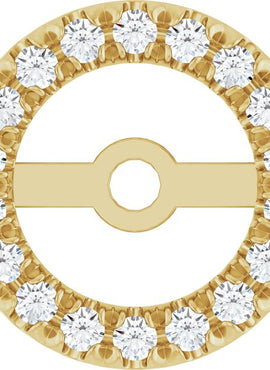 Platinum 4.6 mm ID 1/8 CTW Natural Diamond French-Set Earring Jackets