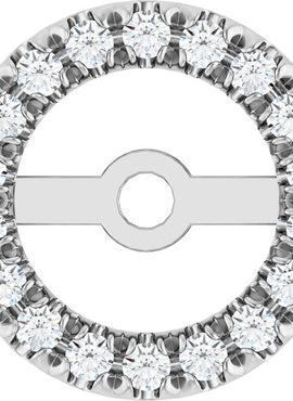 Platinum 4.6 mm ID 1/8 CTW Natural Diamond French-Set Earring Jackets
