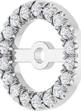Platinum 4.6 mm ID 1/8 CTW Natural Diamond French-Set Earring Jackets