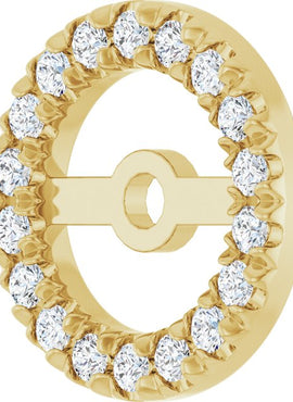 Platinum 4.6 mm ID 1/8 CTW Natural Diamond French-Set Earring Jackets
