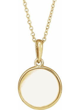 14K White Gold .005 CT Natural Diamond Engravable Pendant
