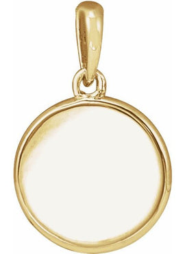 14K White Gold .005 CT Natural Diamond Engravable Pendant