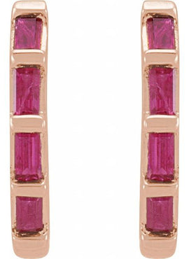 14K Yellow Gold 1/10 CTW Natural Diamond Huggie Earrings