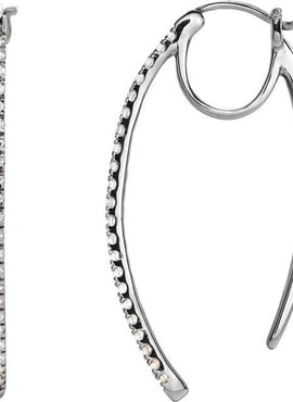 14K Yellow Gold 1/2 CTW Natural Diamond Hoop Earrings
