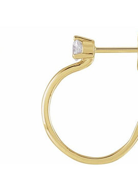 14K Yellow Gold 1/8 CTW Natural Diamond Hoop Earring
