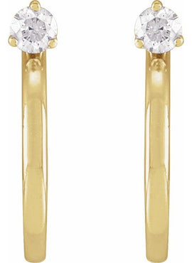 14K Yellow Gold 1/8 CTW Natural Diamond Hoop Earring