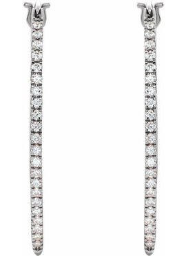 14K Yellow Gold 1/2 CTW Natural Diamond Hoop Earrings