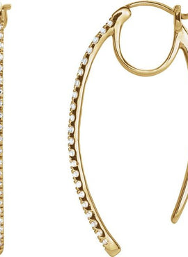 14K Yellow Gold 1/2 CTW Natural Diamond Hoop Earrings