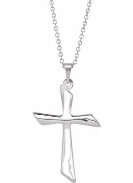 14K White Gold Cross 18
