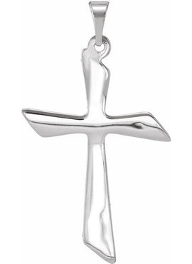 14K White Gold Cross 18