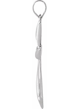 14K White Gold Cross 18