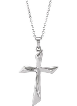 14K White Gold Cross 18