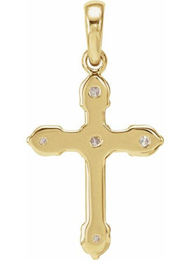 14K White Gold .07 CTW Natural Diamond Cross Pendant
