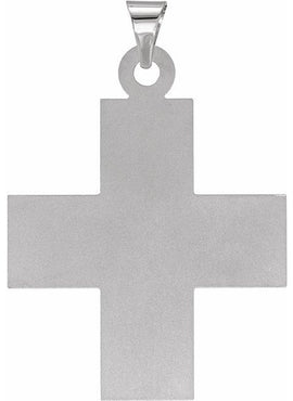 14K White Gold 15.5x14 mm Greek Cross Pendant