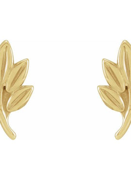 Sterling Silver Left Leaf Earring