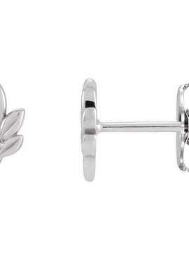 Sterling Silver Left Leaf Earring